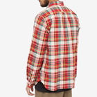 Beams Plus Men's Button Down Inian Madras Shirt in Red