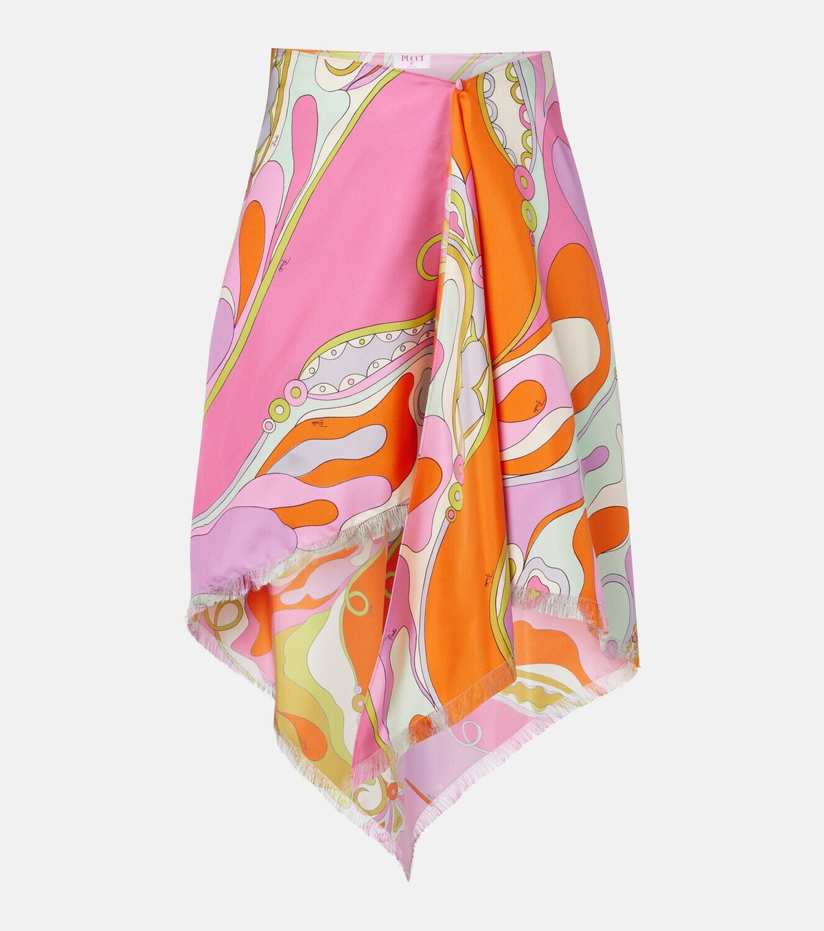 Pucci Orchidee silk twill midi skirt