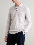 Mr P. - Textured Wool and Camel-Blend Polo Shirt - Gray
