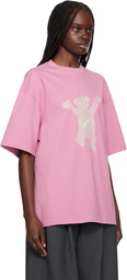 We11done Pink Teddy Logo T-shirt