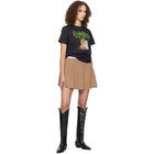 GANNI Tan Cashmere Wool Miniskirt