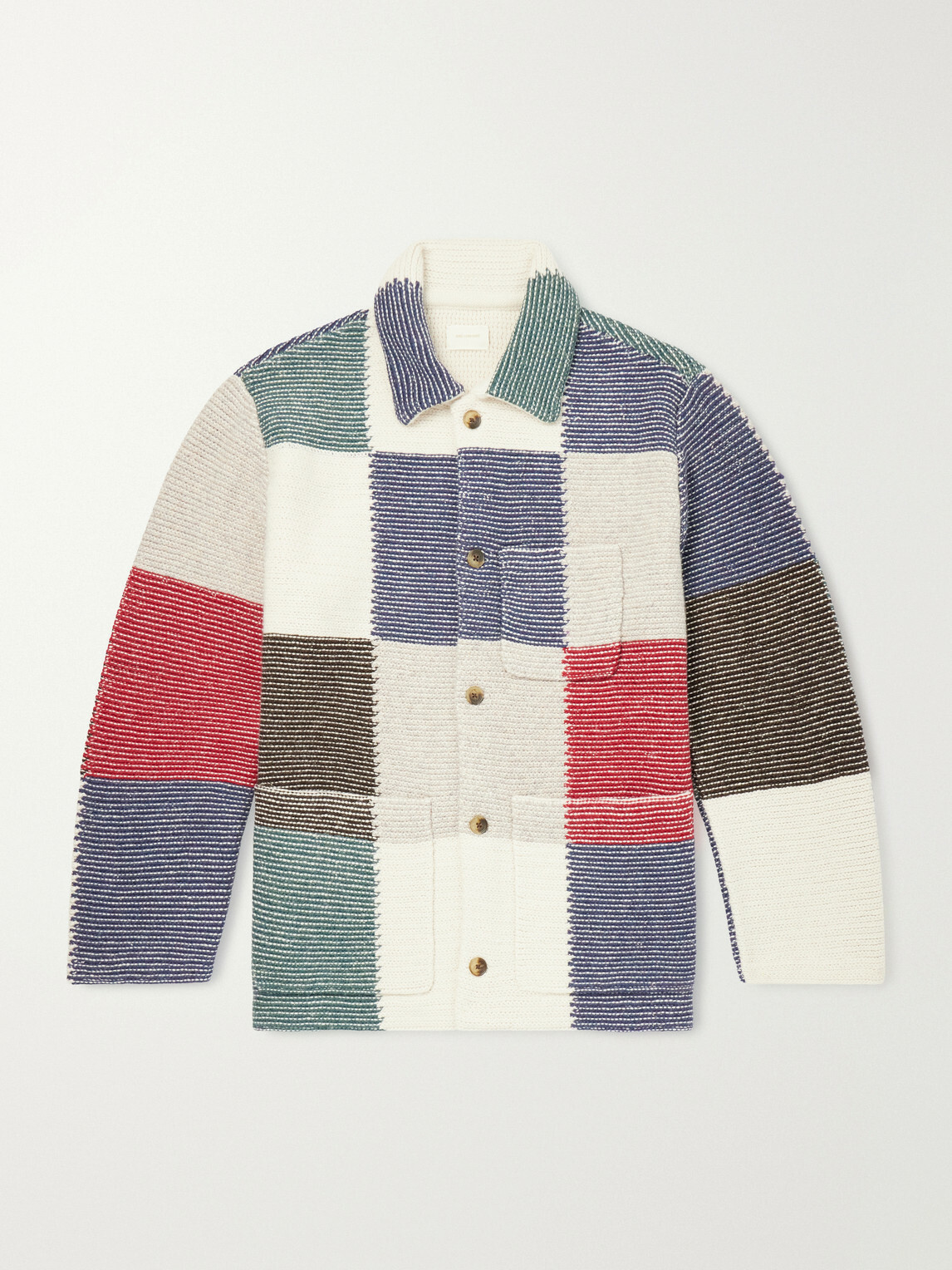Aimé Leon Dore - Patchwork Intarsia-Knit Wool-Blend Jacket - Multi