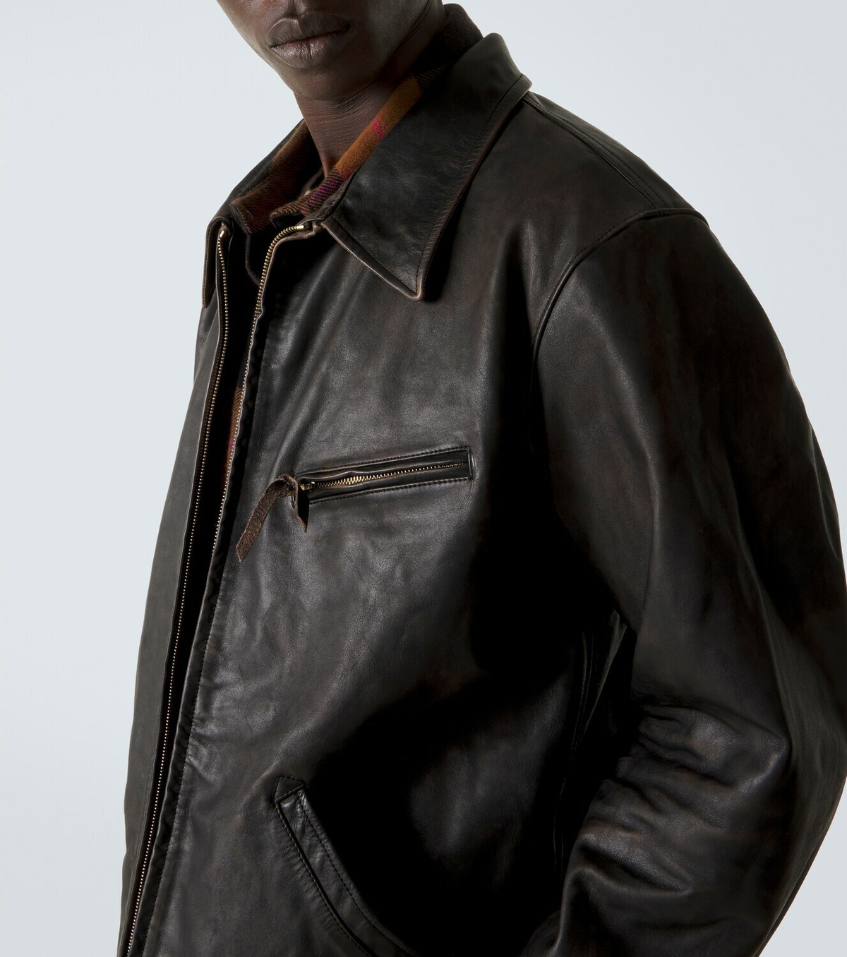 RRL Lynton leather biker jacket