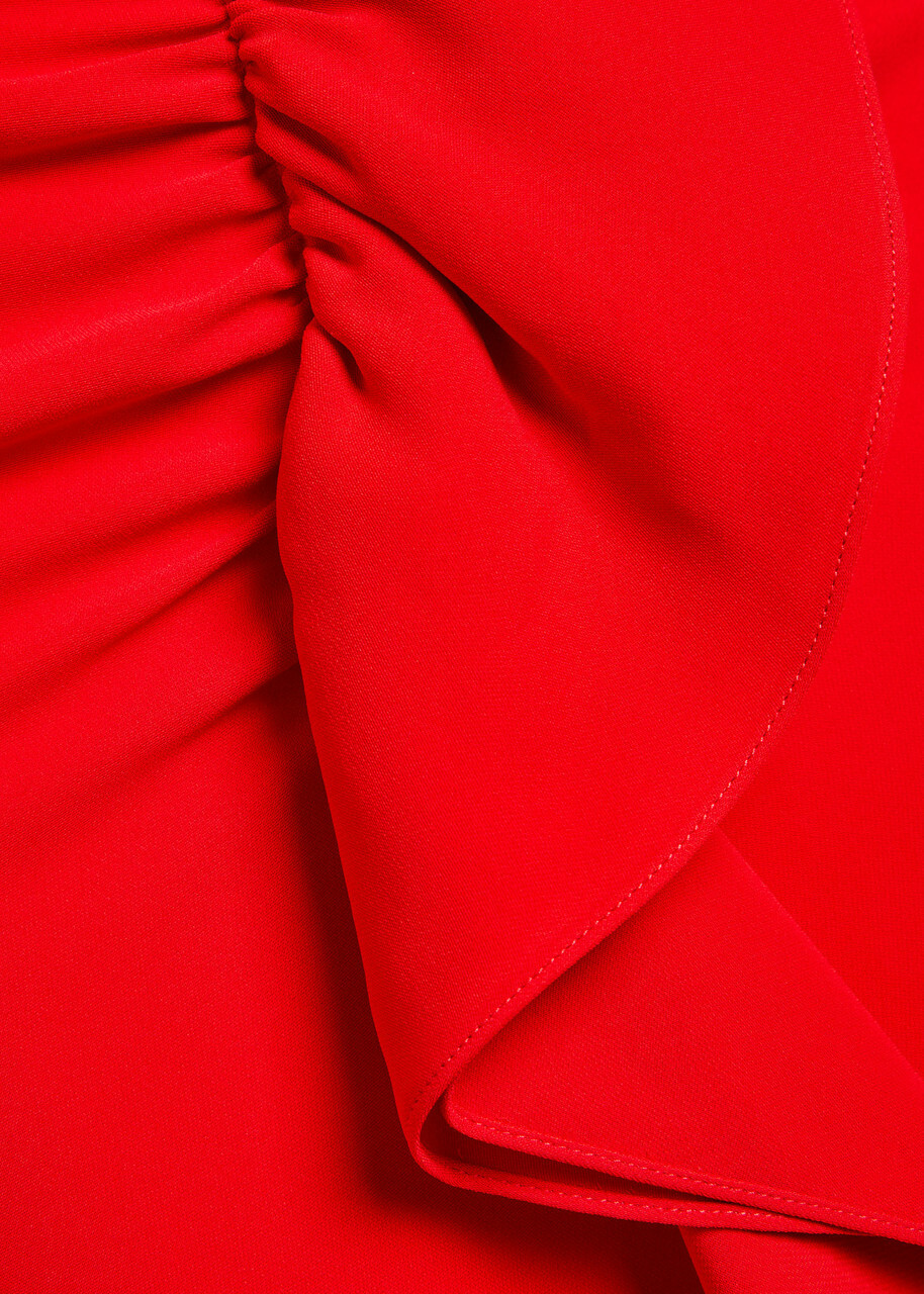 Tove Beth Ruffled Crepe Maxi Dress Red