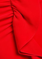Tove Beth Ruffled Crepe Maxi Dress Red
