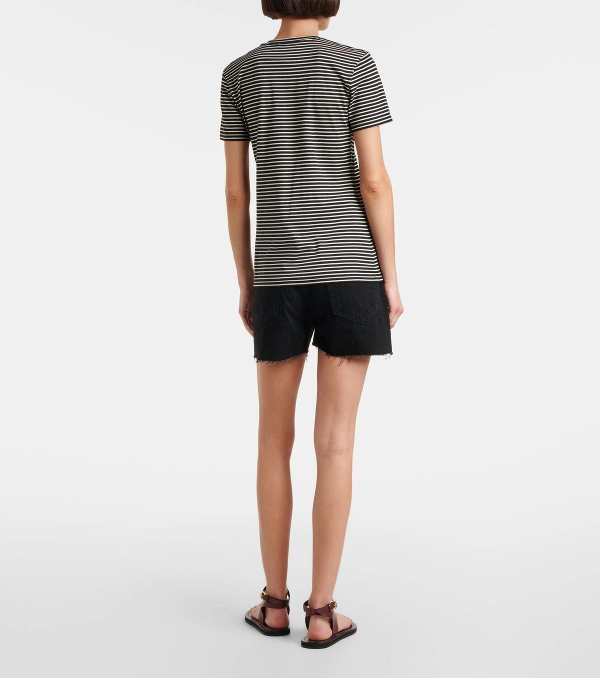 Nili Lotan Lana striped cotton-blend T-shirt