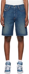 Diesel Blue Faded Denim Shorts