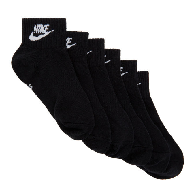 Nike Three-Pack Black Essential Everyday Ankle Socks Nike