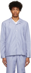 Sunspel Blue Cotton Pyjama Shirt