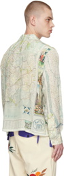 Bode White New York City Map Shirt