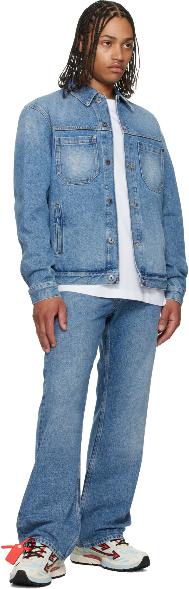 Off-White Blue Half Arrow Denim Skate Jacket