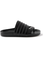 Rick Owens - Ruhlmann Granola Ribbed Leather Sandals - Black
