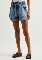 Isabel Marant étoile Pierine Belted Chambray Shorts Blue