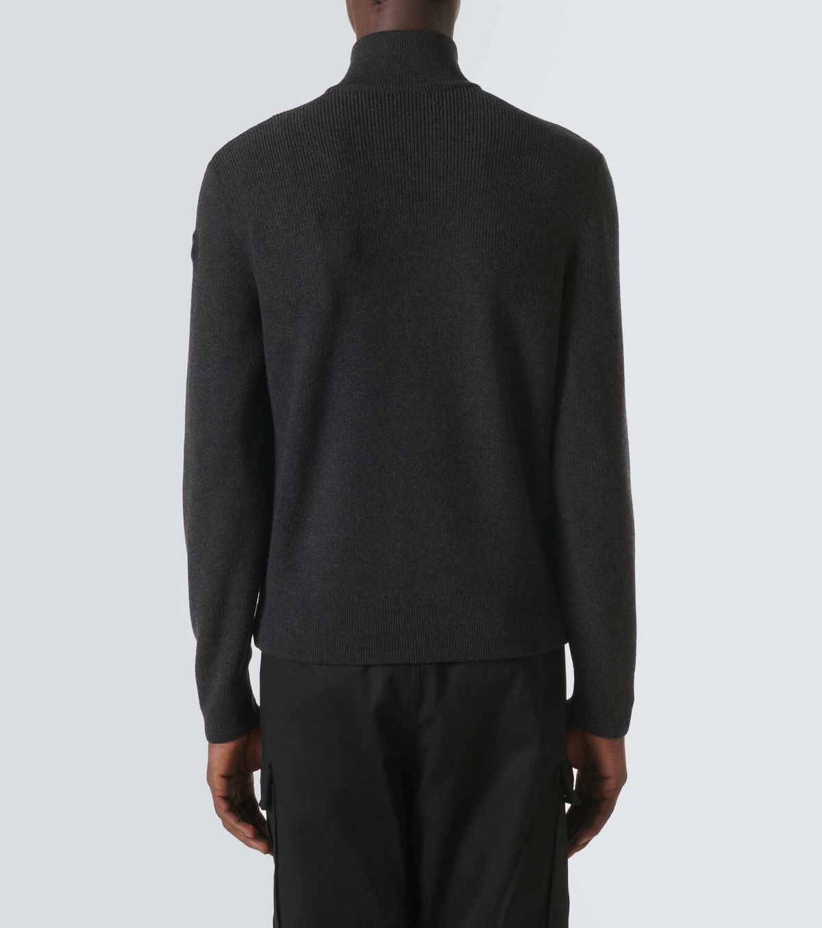 Moncler Padded leather-trimmed wool cardigan Moncler