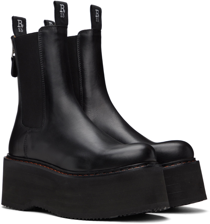 R13 Black Double Stack Boots R13