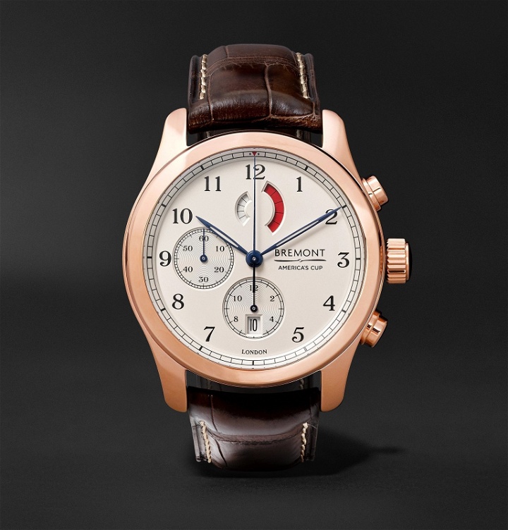 Photo: Bremont - America's Cup Regatta Chronograph 43mm Rose Gold and Alligator Watch, Ref. No. AC-R/RG - Rose gold