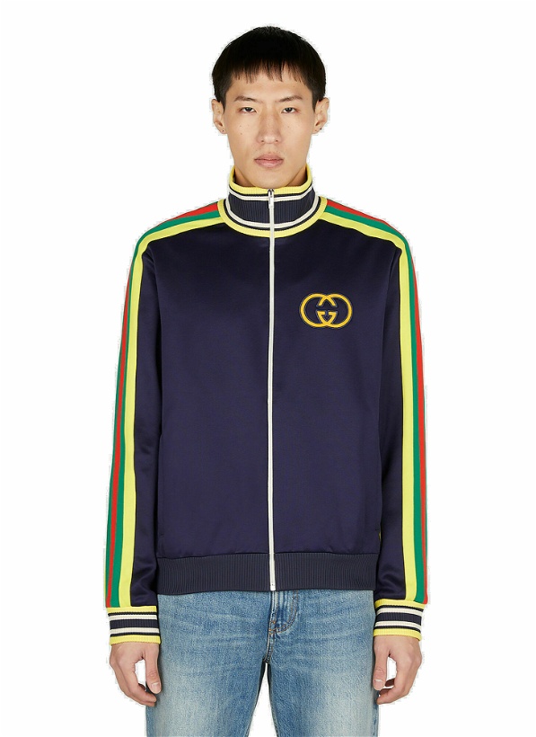 Photo: Gucci - Embroidered Logo Track Jacket in Navy