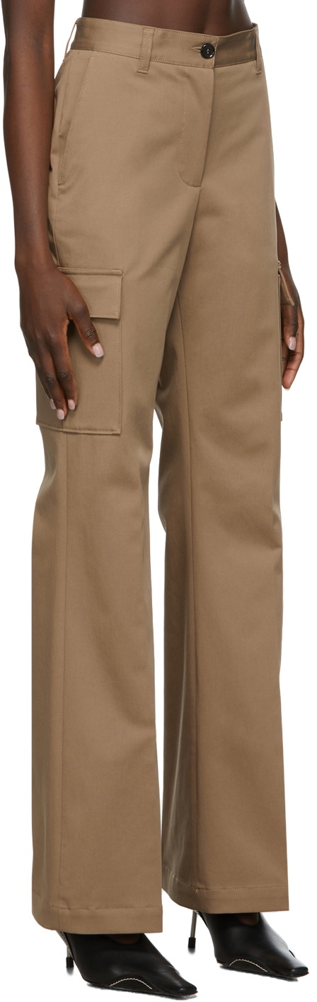 MM6 Maison Margiela Taupe Twill Cargo Trousers MM6 Maison Margiela