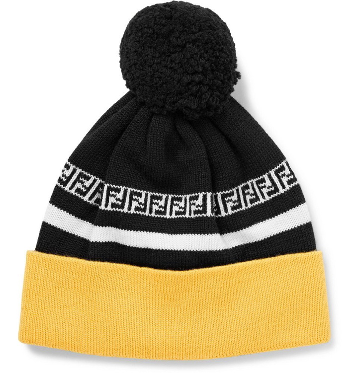 Photo: Fendi - Logo-Intarsia Ribbed Virgin Wool Beanie - Men - Black