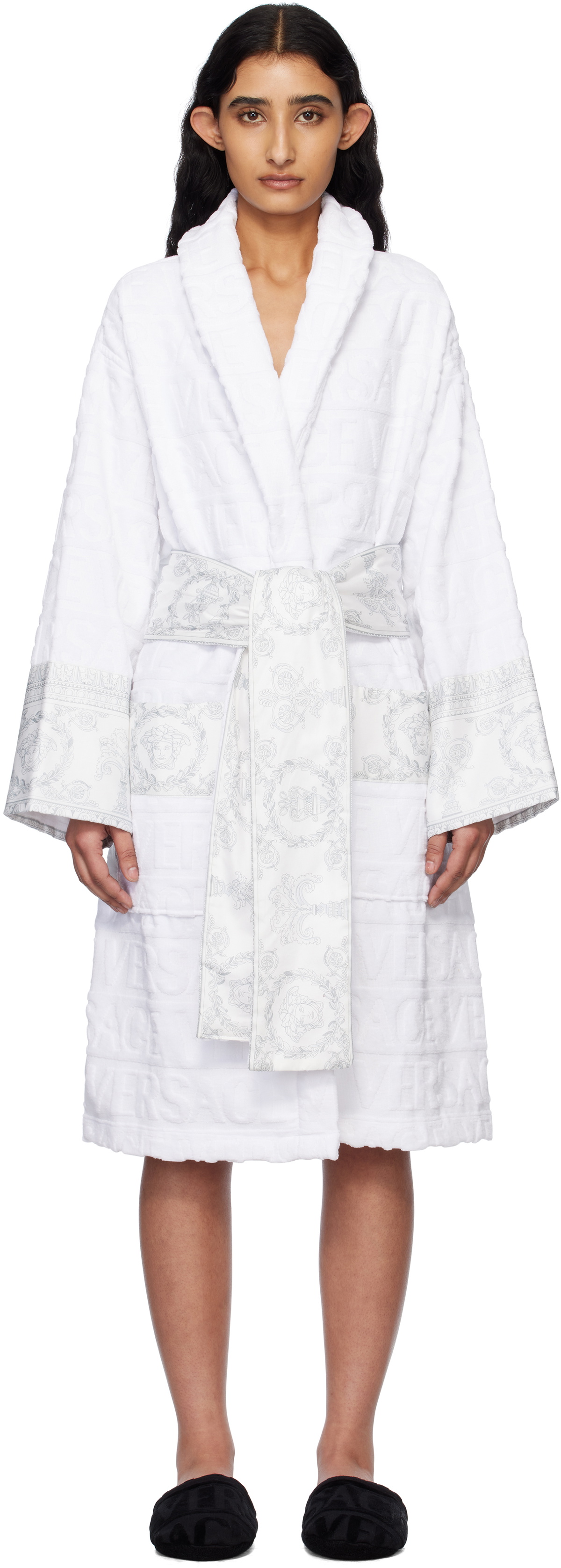 Versace Underwear White 'I Heart Baroque' Bathrobe