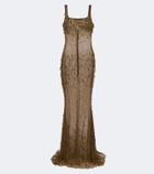 Retrofête Zanie crystal-embellished gown