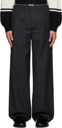 MSGM Navy Layered Trousers