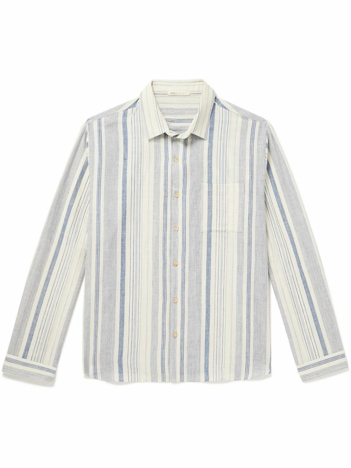 Photo: 11.11/eleven eleven - Striped Organic Cotton Shirt - Blue