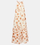 Asceno Ibiza printed linen and cotton maxi dress