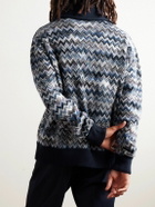 Missoni - Shawl-Collar Space-Dyed Crochet-Knit Wool Cardigan - Blue