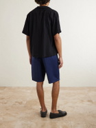 Massimo Alba - Cliff Straight-Leg Pleated Herringbone Cotton Bermuda Shorts - Blue