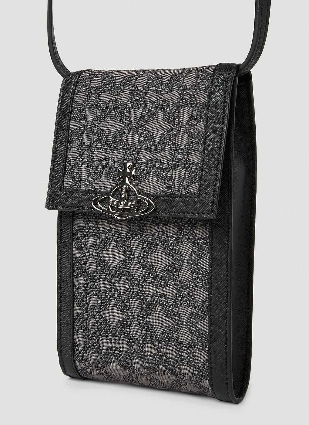 Re-Jacquard Orborama Phone Crossbody Bag in Black Vivienne Westwood