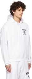 Moschino White Double Question Mark Hoodie