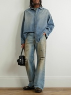 Acne Studios - Paint-Splattered Organic Denim Shirt - Blue