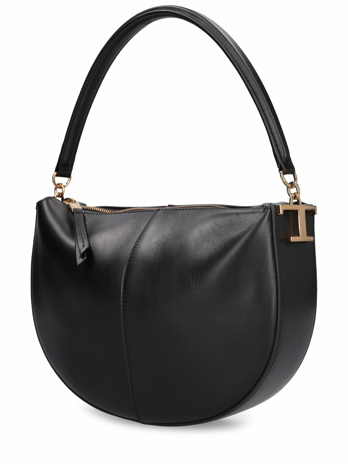 【TOD'S】TST Leather Mini Hobo Tote Bag Black Tod's Mini T Timeless Leather Hobo Bag | Coggles