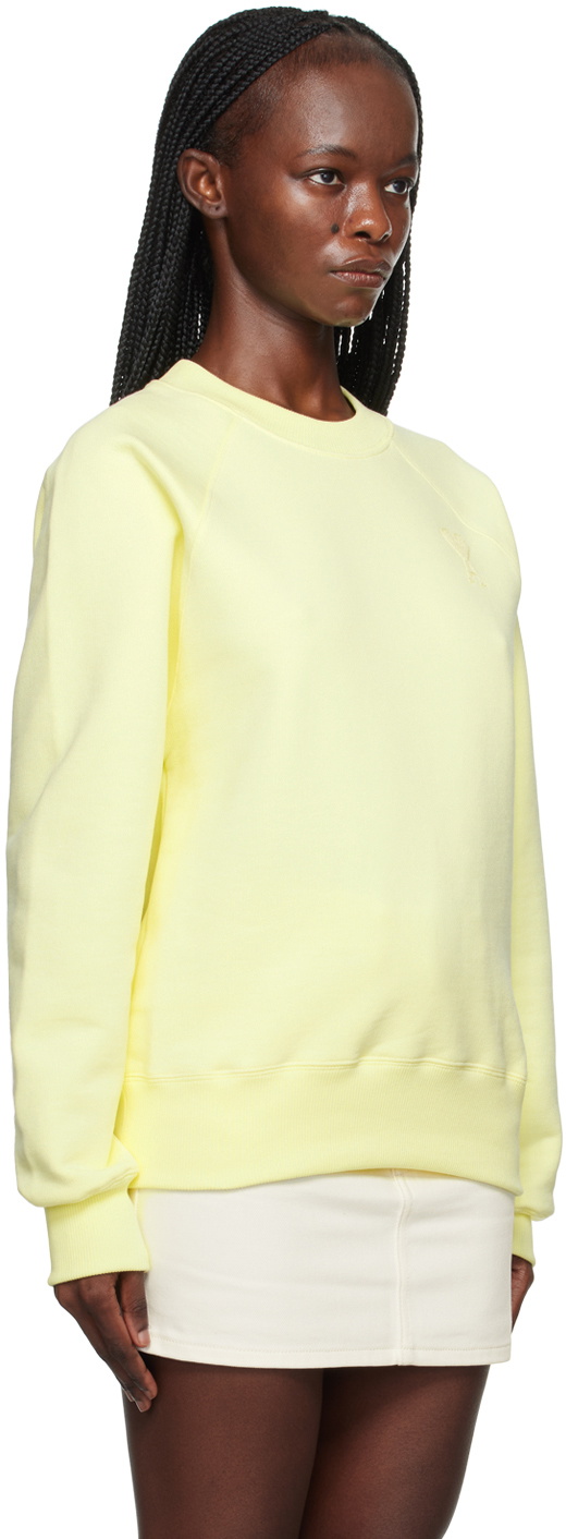 AMI Alexandre Mattiussi SSENSE Exclusive Yellow Ami de Cœur Sweatshirt
