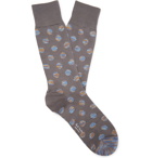 Paul Smith - Polka-Dot Mercerised Cotton-Blend Socks - Gray