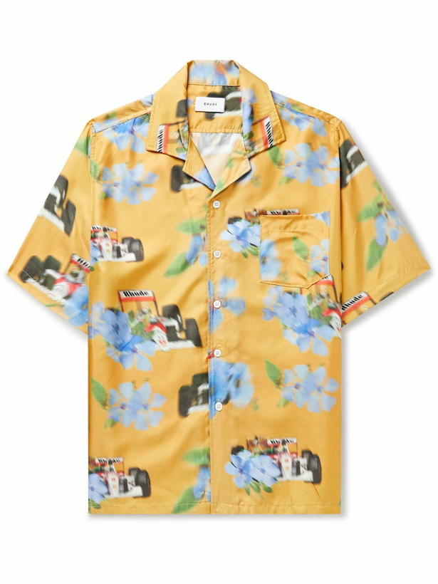 Photo: Rhude - Loix Camp-Collar Printed Silk Shirt - Yellow