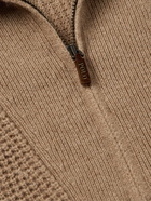 Polo Ralph Lauren - Logo-Embroidered Wool and Cotton-Blend Half-Zip Sweater - Brown