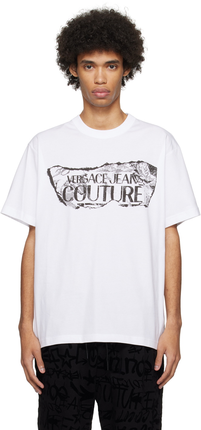 Versace Jeans Couture White Magazine T-Shirt Versace