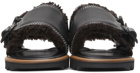 AURALEE Black Mouton Sandals