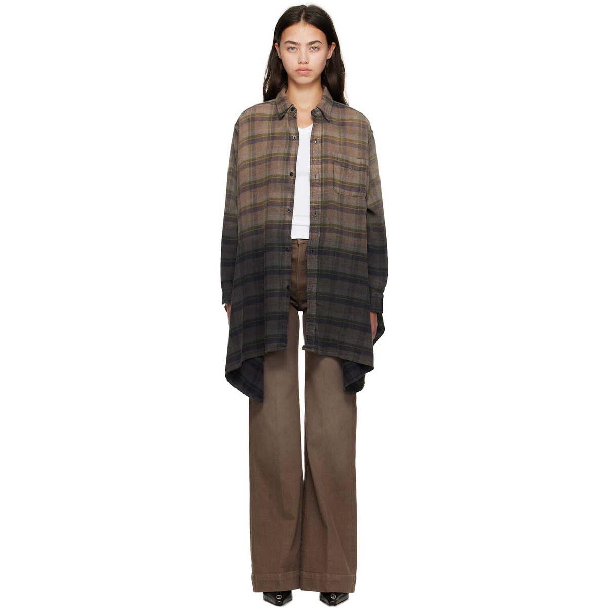 R13 Black Draped Front Shirt