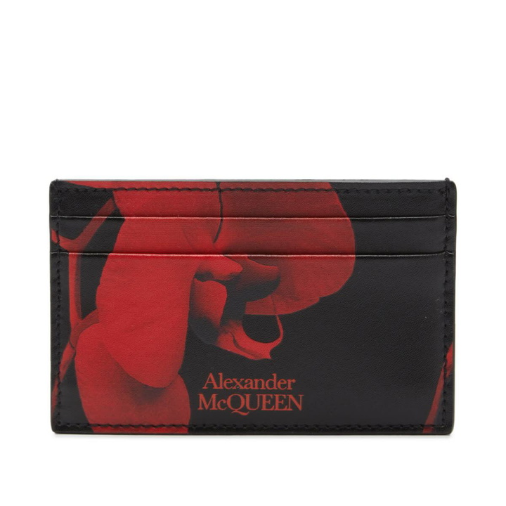 Photo: Alexander McQueen Men's Orchid Print Card Holder in Black/Red