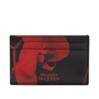Alexander McQueen Men's Orchid Print Card Holder in Black/Red