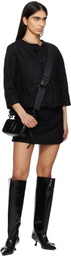Marc Jacobs Black Tweed Backwards Lady Jacket