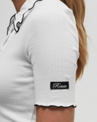 ROTATE Birger Christensen Rib Polo Top White Womens Shortsleefe