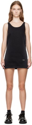We11done Black Faded Denim Minidress