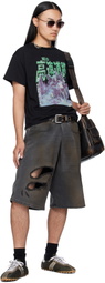 LU'U DAN Gray Kriss Kross Denim Shorts