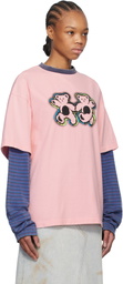 We11done Pink & Purple Teddy Twins Layered T-shirt