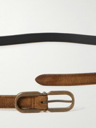 SAINT LAURENT - 2.5cm Suede Belt - Brown