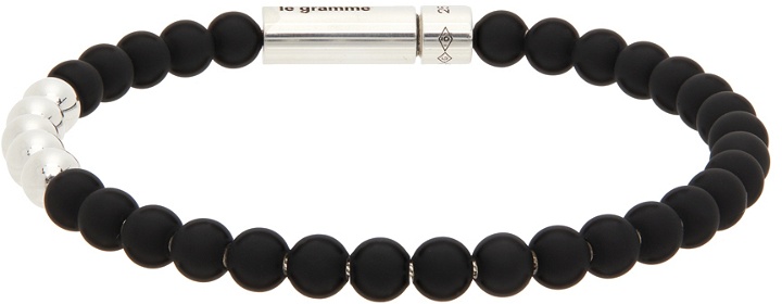Photo: Le Gramme Black & Silver 'Le 25 Grammes' Beads Bracelet